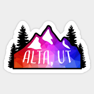 Geometric Colorful Mountain Alta, Utah Sticker